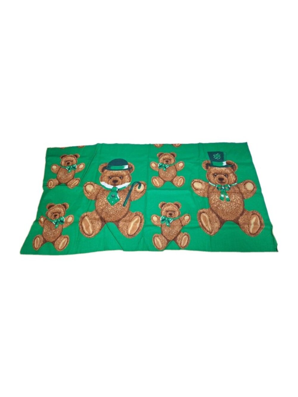 Wamsutta OTC Hallmark Cards Teddy Bear ST. PATTY`S DAY COTTON FABRIC PANEL
